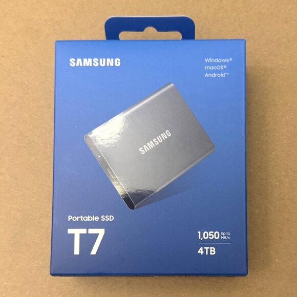SAMSUNG T7 4TB Portable SSD External Hard Drive Grey 1050MB/s USB 3.2 BRAND NEW - Picture 2 of 2